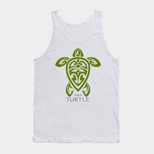 Green Tribal Turtle Tank Top